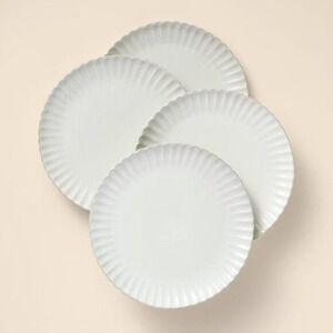 4pc 10.5" Scalloped Dinner Plates Cream - Hearth & Hand Magnolia